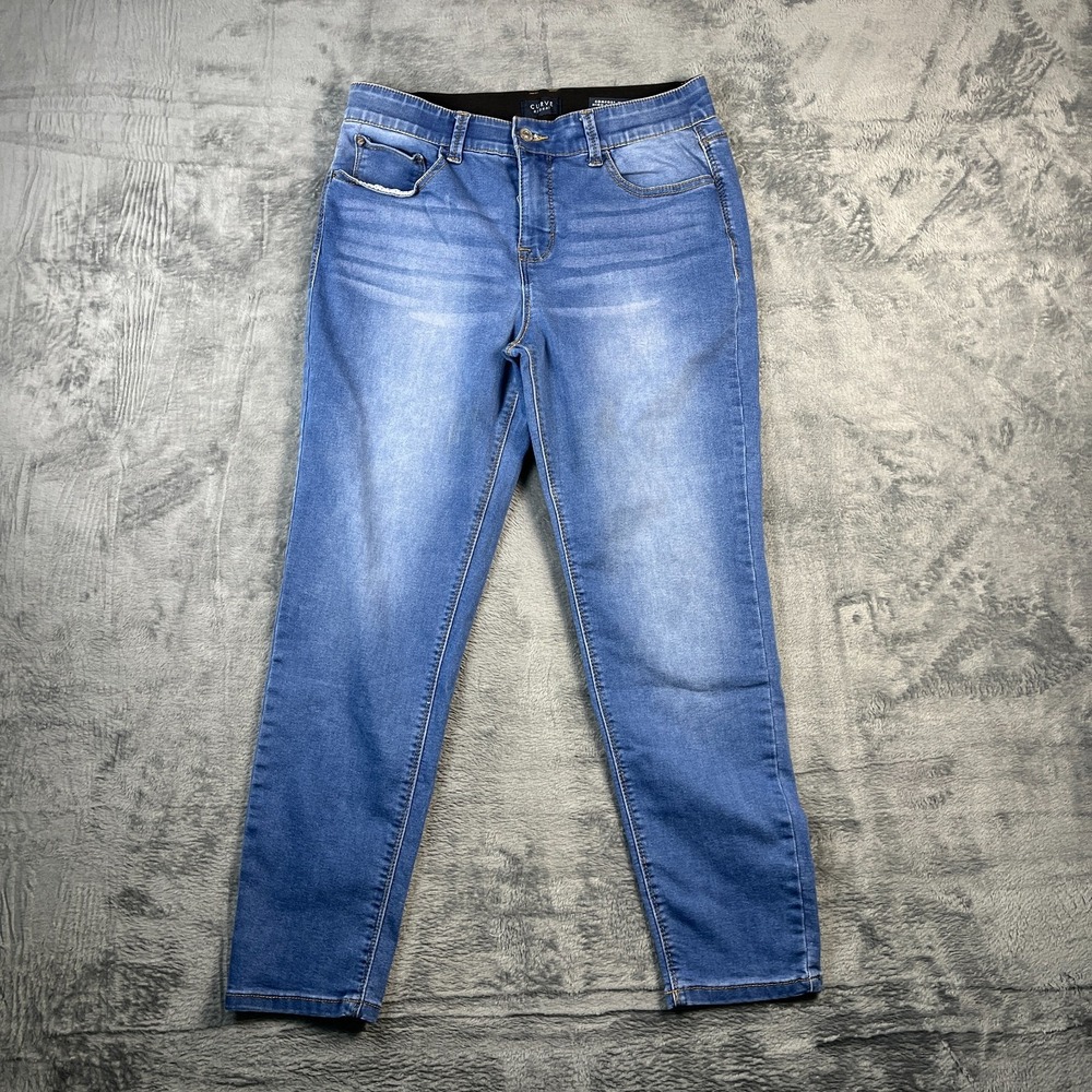 Curve Appeal Comfort Waist High-Rise Skinny Jeans Womens 10/30 Blue Stretch